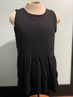 Haeof L Blouse Sleeveless Tiered Black